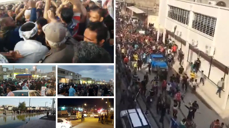 Manifestation de personnes en colère dans les zones touchées par les inondations à Ahvaz