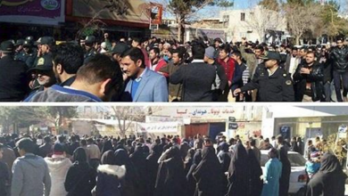 Manifestations rapportées dans les villes iraniennes