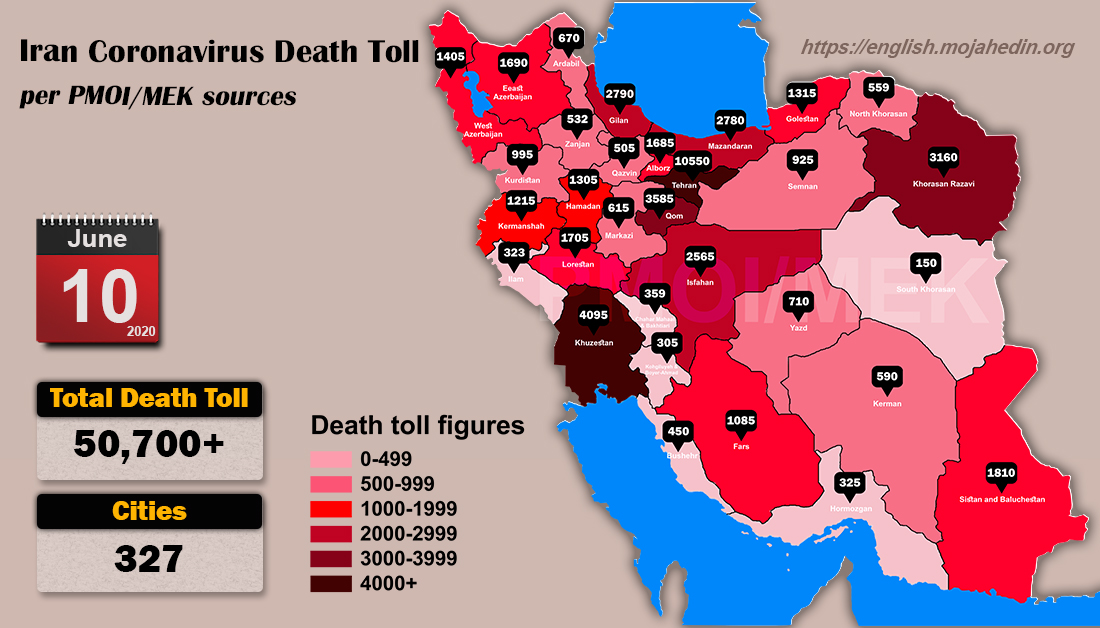 dans 329 villes d’Iran dépasse les 50.700.