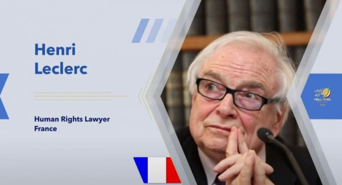 Intervention de Me Henri Leclerc au 2ième jour du Sommet mondial en ligne pour un Iran Libre