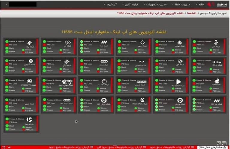 Iran : Le système de surveillance de l’Organisation de radiotélévision du régime montre 25 chaînes de télévision perturbées sur les satellites Intelsat et Badr