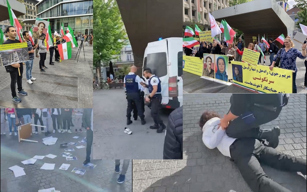 Des agents du régime des mollahs attaquent des partisans de l’OMPI rassemblés à Bruxelles en soutien au soulèvement d’Abadan