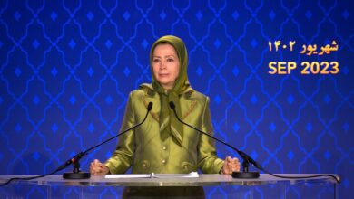 Maryam Radjavi à la conférence « Révolte en Iran, rôle des femmes et des jeunes et perspectives d’une République démocratique »