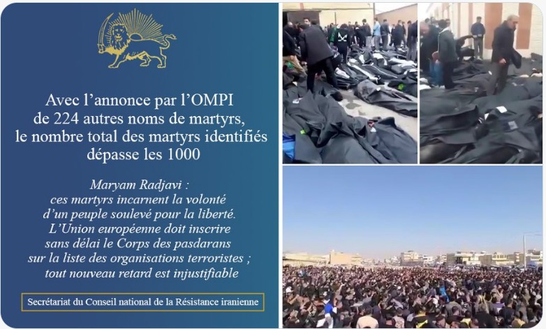 Avec l’annonce par l’OMPI de 224 autres noms de martyrs, le nombre total des martyrs identifiés dépasse les 1000