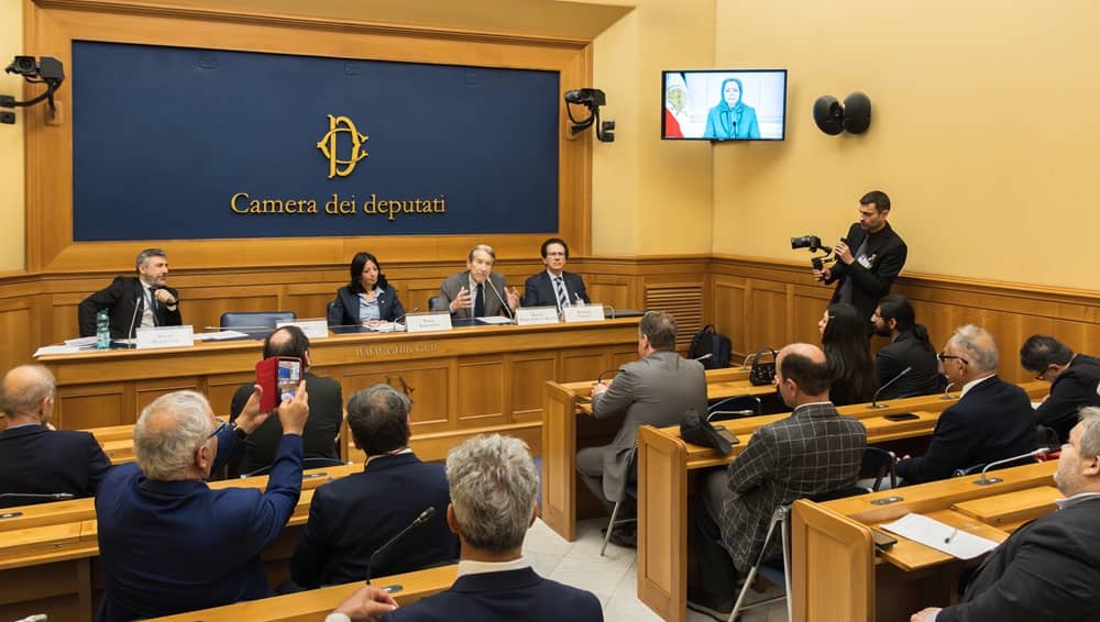 Conférence au Parlement italien avec Maryam Radjavi pour condamner les exécutions en Iran et soutenir le CNRI