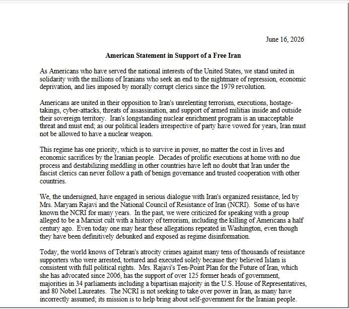 États-Unis : D’anciens responsables de la sécurité nationale appellent le gouvernement à reconnaître l’opposition iranienne